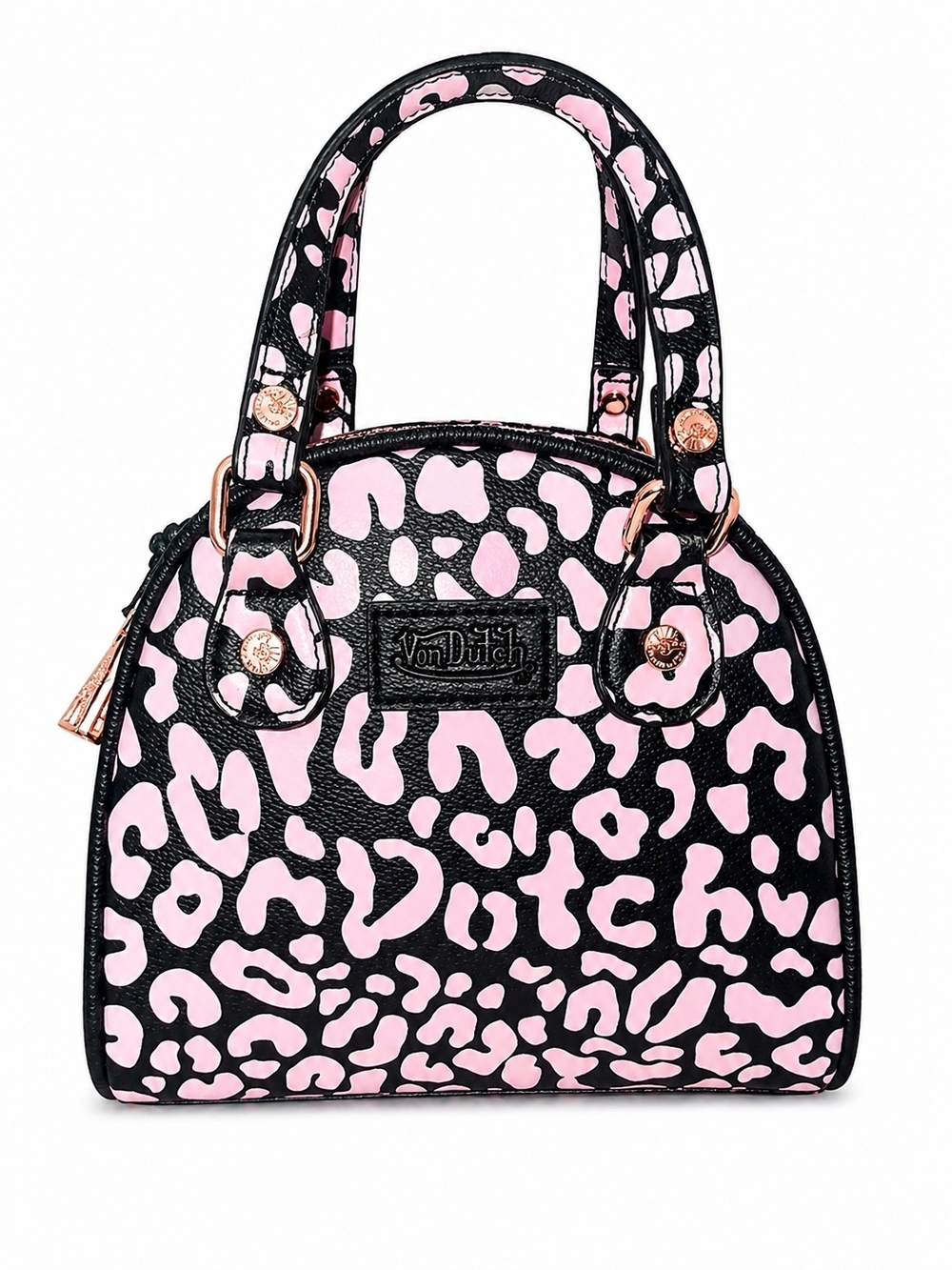 🆕️Von Dutch Pink Leopard Y2K Mini Satchel Bag Crossbody Purse Trendy Rare New